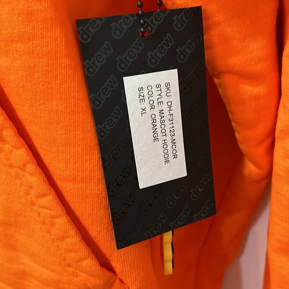 DREW HOUSE MASCOT HODDIE UNISEX SIZE XL ORANGE OVERSIZED PULLOVER NEW - Picture 6 of 10